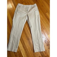 Lands' End Womens Khaki Tan Mid Rise Straight Leg Chino Pants Size 14