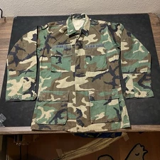 Vintage Field Jacket Woodland Camo Rip Stop All Weather Air Force Theater Of War