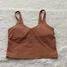 Lululemon Women’s Rustic Coral Align Tank Nulu Size 6 W/ Padding Workout Preppy
