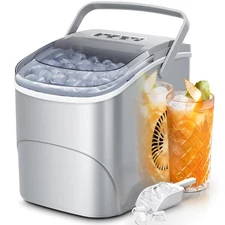 Electactic Countertop,26Lbs/24H,9 Cubes in 6 Mins,Portable Ice Maker Machine