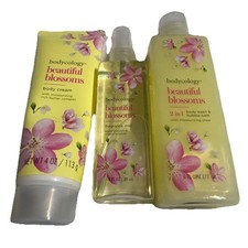 Bodycology Beautiful Blossoms Set of 3 Body Cream, Mist, Wash/Bubble Bath NEW