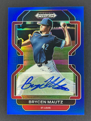 2022 Panini Prizm Draft Picks Brycen Mautz Auto #PDP59 Blue 50/99 Cardinals