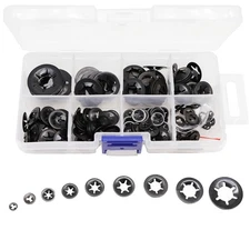 260pcs[9 Sizes] Black Starlock M2, M2.5, M3, M4, M5, M6, M8, M10, M12 
