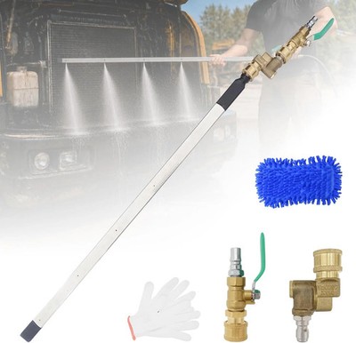 24'' Pro Radiator Cleaning Wand Kit Radiator Cleaner Tool with 4 Spray Nozzles +