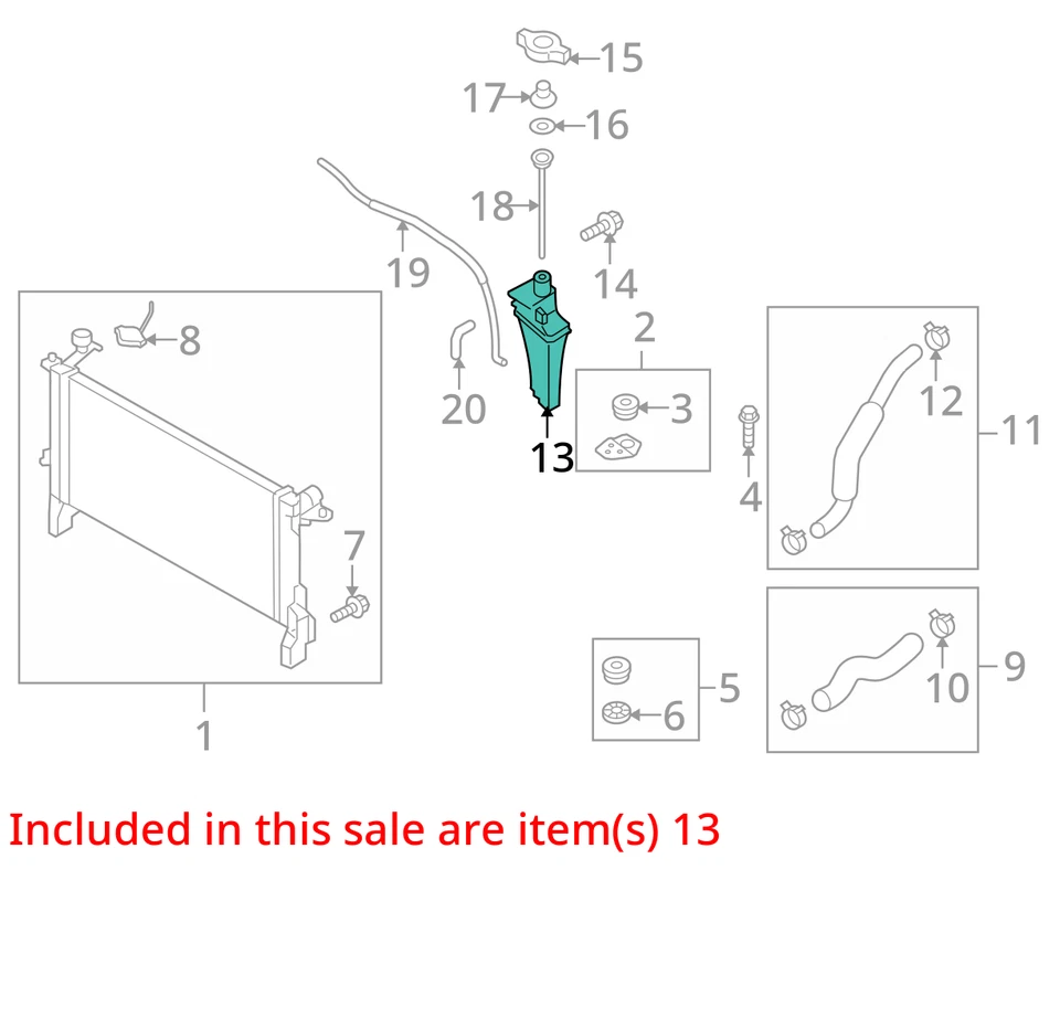 Coolant Reservoir Coupe Fits 13-16 GENESIS 5001801 - Изображение 2 из 3