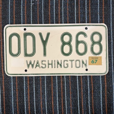 1967 Washington License Plate King County Seattle ODY 868
