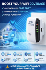 Wifi Extender Signal Booster up to 5000Sq.Ft and 55 Devices, Wifi Range Extender