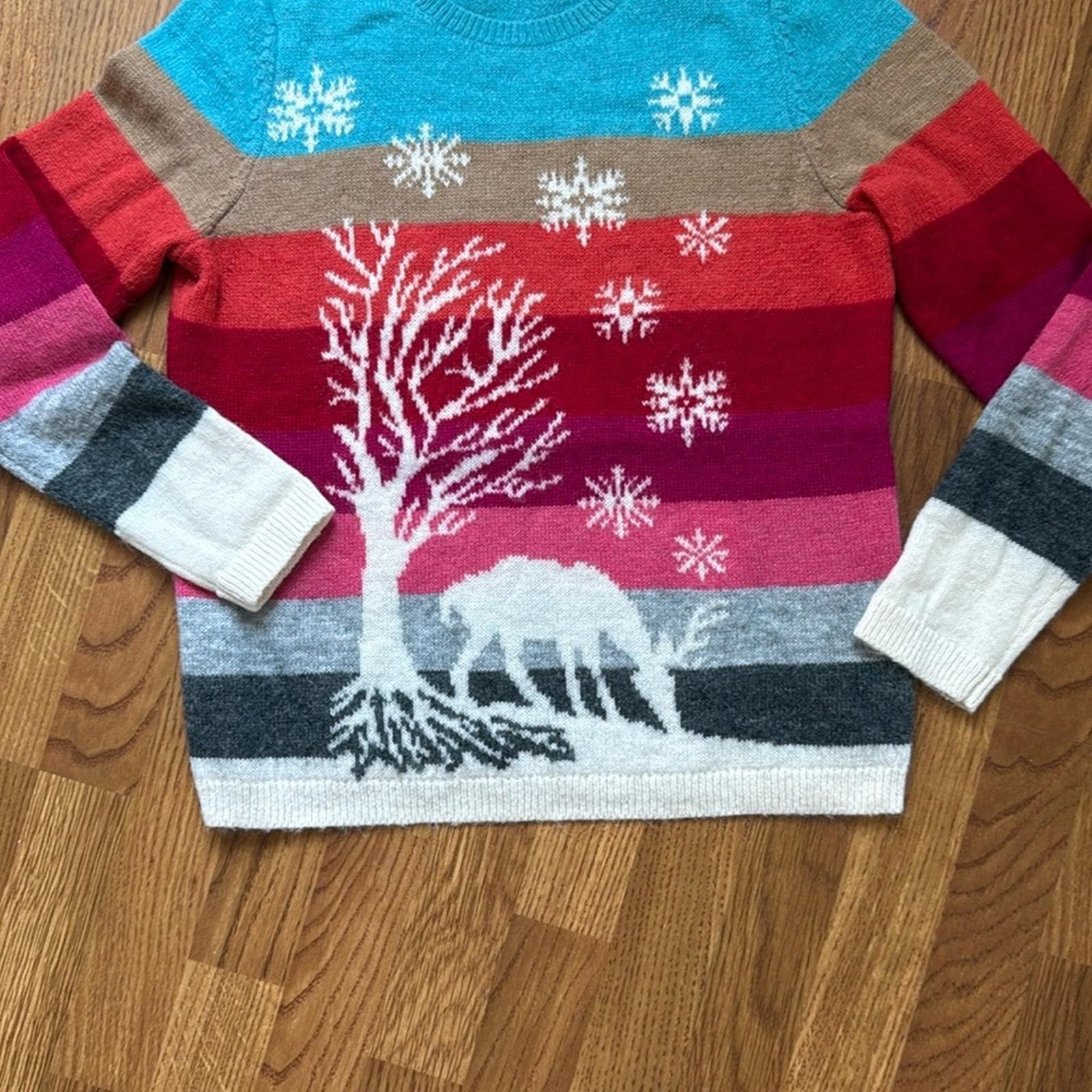 Talbots  Crew Neck Winter Scene - image 2