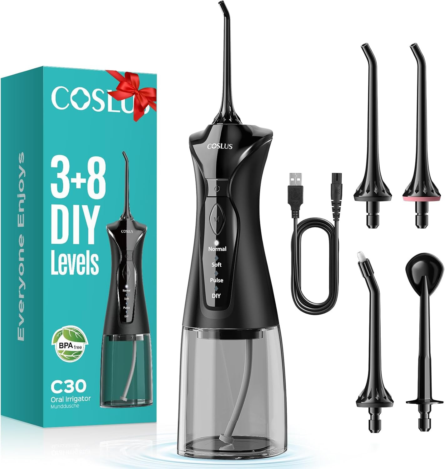 Idropulsore Dentale Portatile: 300Ml Irrigatore Orale Senza Fili, 4 Modalità Idr