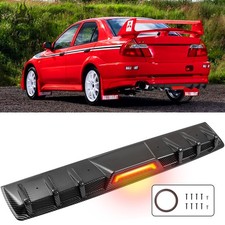 For Mitsubishi Lancer Cf Led Brake Light Carbon Fiber Rear Bumper Diffuser