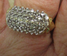 10 kt Gold Cluster Ring Cocktail 3.6dwt 39 H Diamonds Anniversary