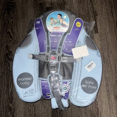 Mambobaby Non-Inflatable Baby Float 3-24 Mnts Blue  with Canopy and Foot Rest