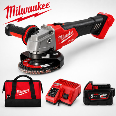 Milwaukee M18 FSAG125X-501B Akku Winkelschleifer 125mm Set 5Ah Akku Lader Tasche