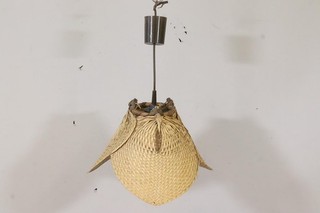 Ingo Maurer Uchiwa Bambus Fächerlampe 3 Fächer 1960er Jahre (IE716)