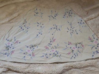 Cottage Core C ovington Floral Embroidered Skirt Sz 6 Lined Side Zip 100% Cotton