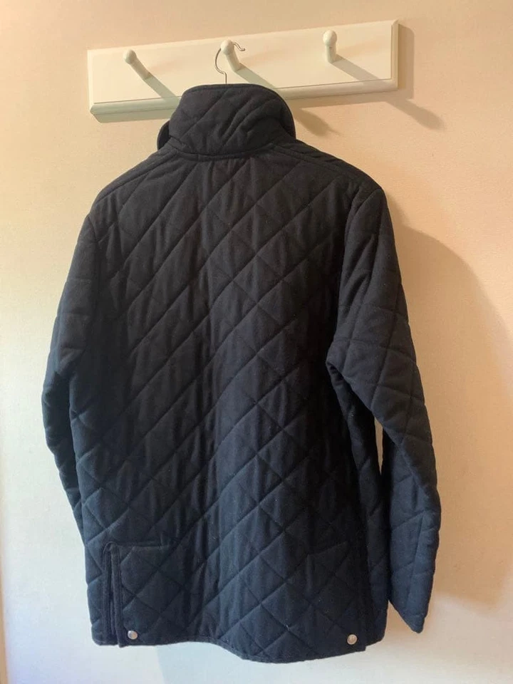 Abrigo de lana de cachemir acolchado British Mackintosh para hombre talla 42 negro usado Foto 2 de 4