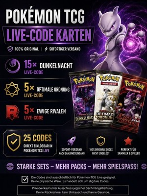 Pokémon TCG Live 25 Code Karten DE   Dunkelnacht, Ewige Rivalen & Optimale Ordn.