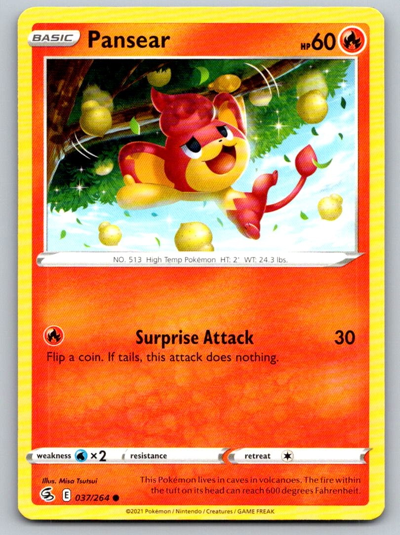 Pansear 037/264 Common SWSH08: Fusion Strike Pokemon Near Mint
