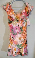 NWT Hello Molly Floral Sunny Mini Dress Ruffle Beachy Lined Women Sz S