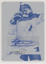 2019 Team Canada Juniors Printing Plate Cyan 1/1 Jakob Pelletier #67 Auto 4wd