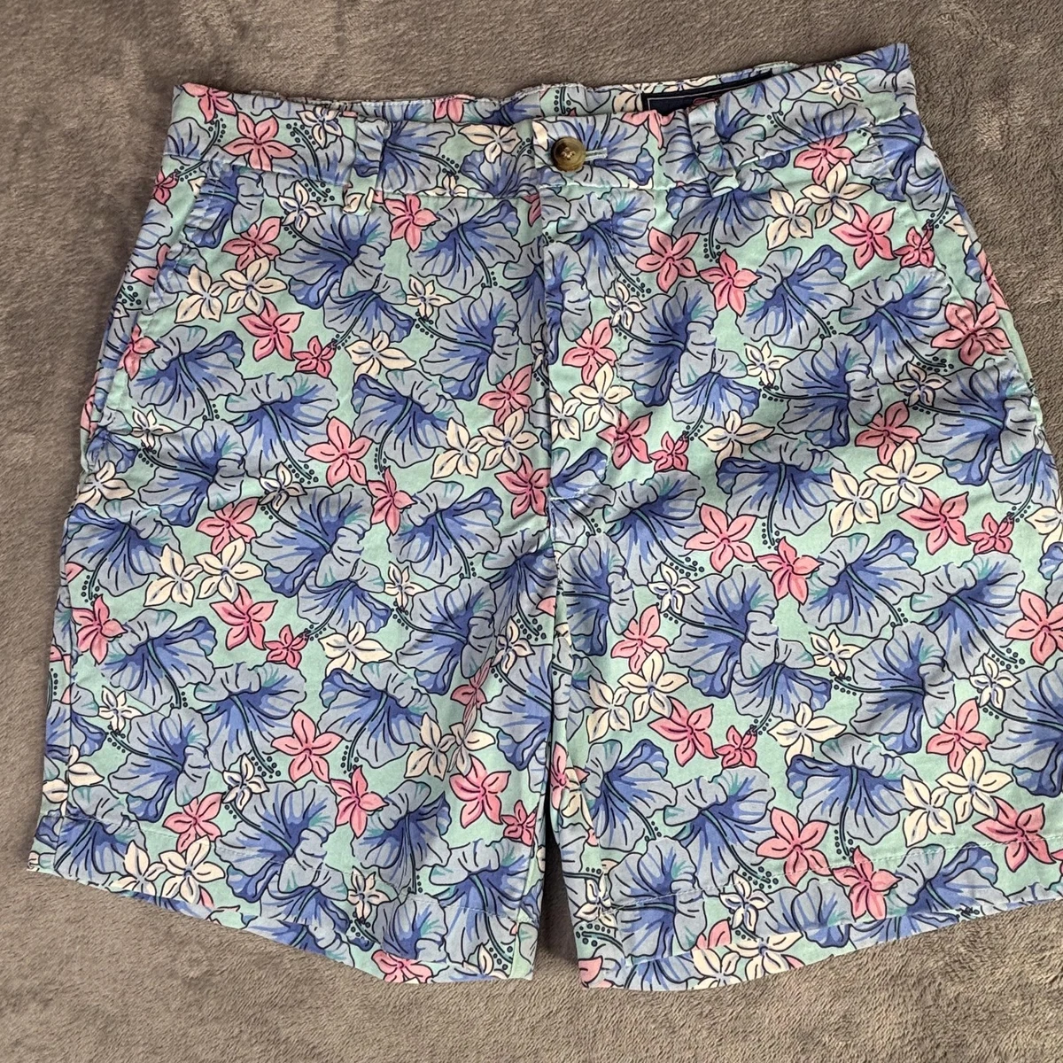 Short Vineyard Vines Homme – Coupe Classique 9 Pouces, Taille 32, Beige, En Toile