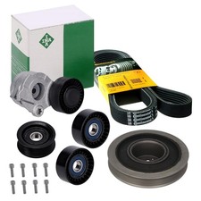 CONTI 6PK2523 + INA Rollen Riemenscheibe Satz für AUDI Q7 4LB VW TOUAREG 3.0TDI