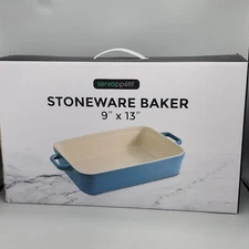 Servappetit 9 X 13 Blue Stoneware Baker Rectangular New in Box