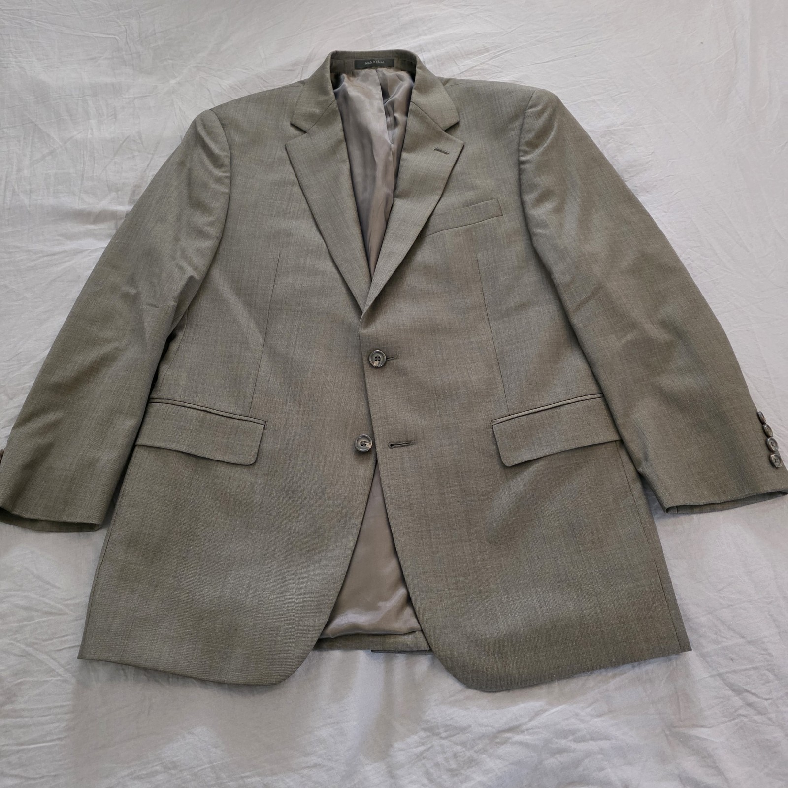 Lauren Ralph Lauren Mens Blazer Size 40R Solid Gray Wool 2 Button Sport Coat