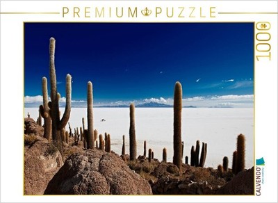 CALVENDO Puzzle Riesen-Kakteen auf einer Insel im größtem Salzsee der Erde, dem
