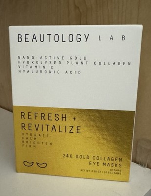 Beautology Lab 24k Gold Collagen Eye Masks Pack Of 10 Exp 11/26 NIB Free Ship