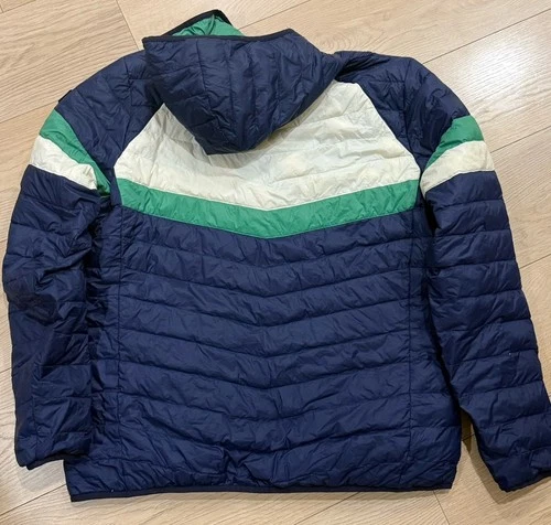 Marine Layer x Lost & Found Men’s XL Hooded Colorblock Down Full Zip Puffer image 4