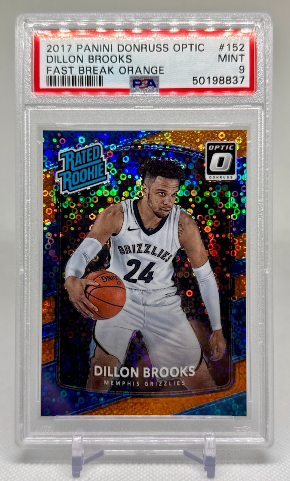 2017 Panini Donruss Optic Dillon Brooks Fast Break Orange /193 #152 PSA 9 MINT