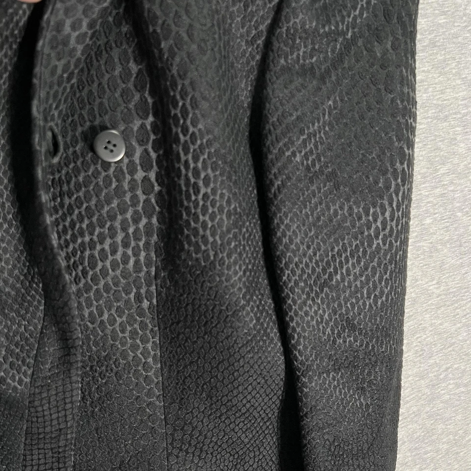 Giorgio Armani Blazer Womens 46 IT Green Black Wool Silk Snake Textured Luxury - Image 4 of 4