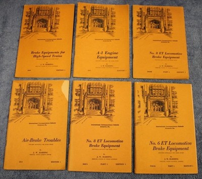 Train Brake Equipment Engine School Steam Railroad Set of SIX Teaching Booklets