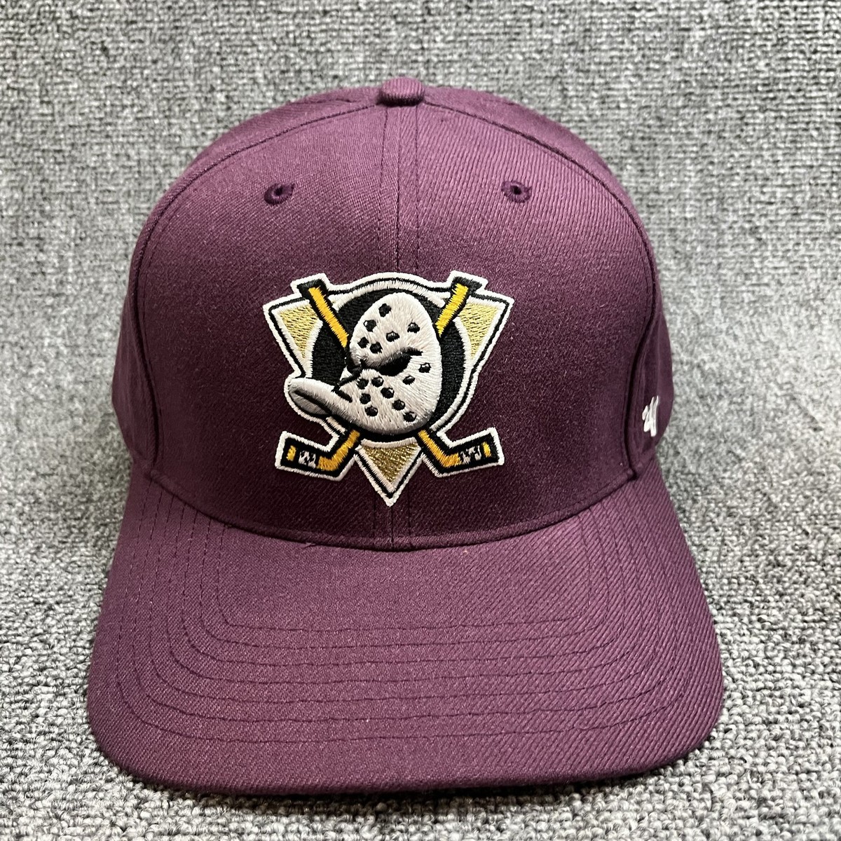 '47 Brand NHL Anaheim Mighty Ducks MVP Snapback Hat Maroon Throwback Logo