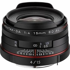 PENTAX Ultra Wide Angle Single Focus Lens HD PENTAX-DA15mm F4 EDAL Limited Black