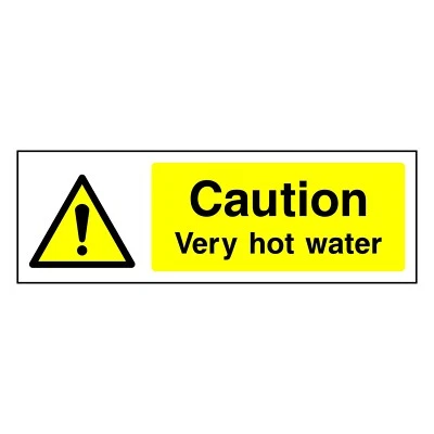 A1 GRAPHICS LTD Caution Very Hot Water Sign or Sticker | FOOD0078