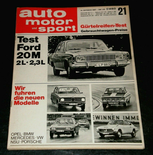 AMS 21/67 Ford 20 M TS,Glas 1304,Can Am-Rennsportwagen, Alfa Romeo Giulia Super - Picture 1 of 1