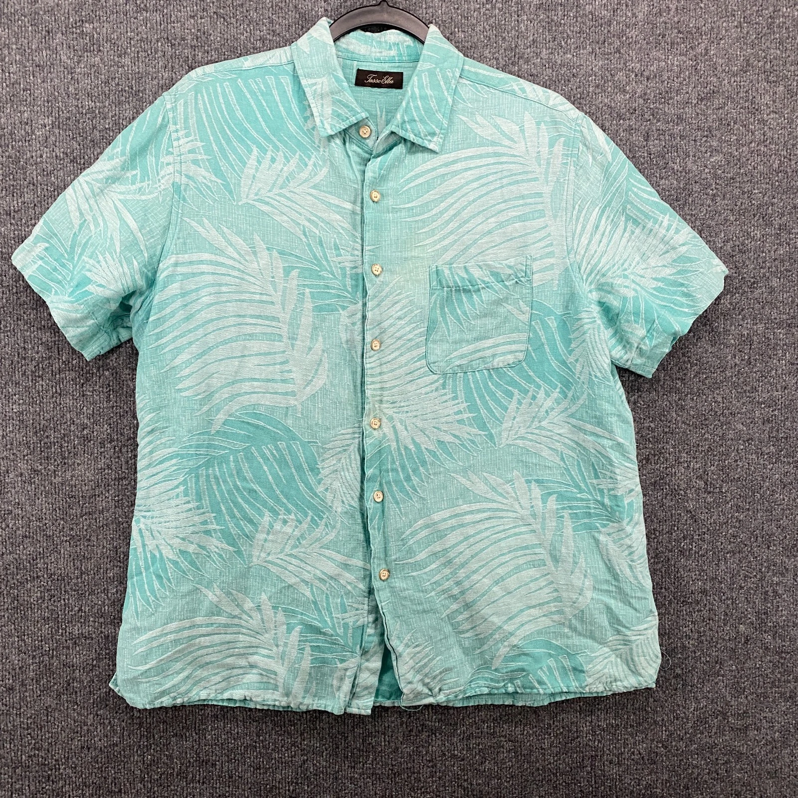 Tasso Elba Shirt Mens L Mint Silk Linen Hawaiian Button Up Short Sleeve Resort
Opens in a new window