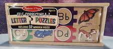 Melissa  Doug Self-Correcting A-Z Letter Puzzles 52 wooden pieces