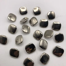 Vtg Shiny Silver Tone Square Metal Shank Button 13mm & 20mm - Lot of 6 & 60 D820