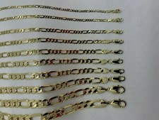  10K Solid Gold Figaro Link Chain Womens/Mens...