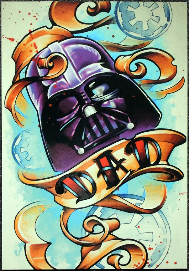 STAR WARS POSTER PAGE . DARTH VADER TATTOO DESIGN . V59