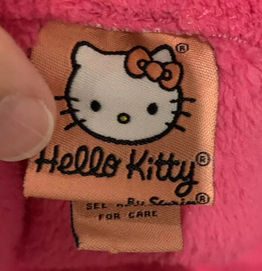 Sanrio HELLO KITTY Plush Pink Bath Towel Adjustable Wrap Robe Youth Small - Image 4 of 4