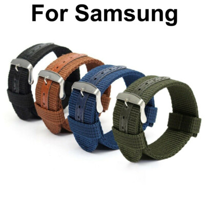 For Samsung Galaxy Watch Active 2 40mm/44mm Military Canvas Nylon Strap Band 