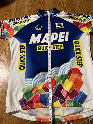 マペイ、クイック ステップ、レーサーユニフォーム Vintage Sportful Mapei Quick Step 1/4 Zip Cycling Jersey Size L