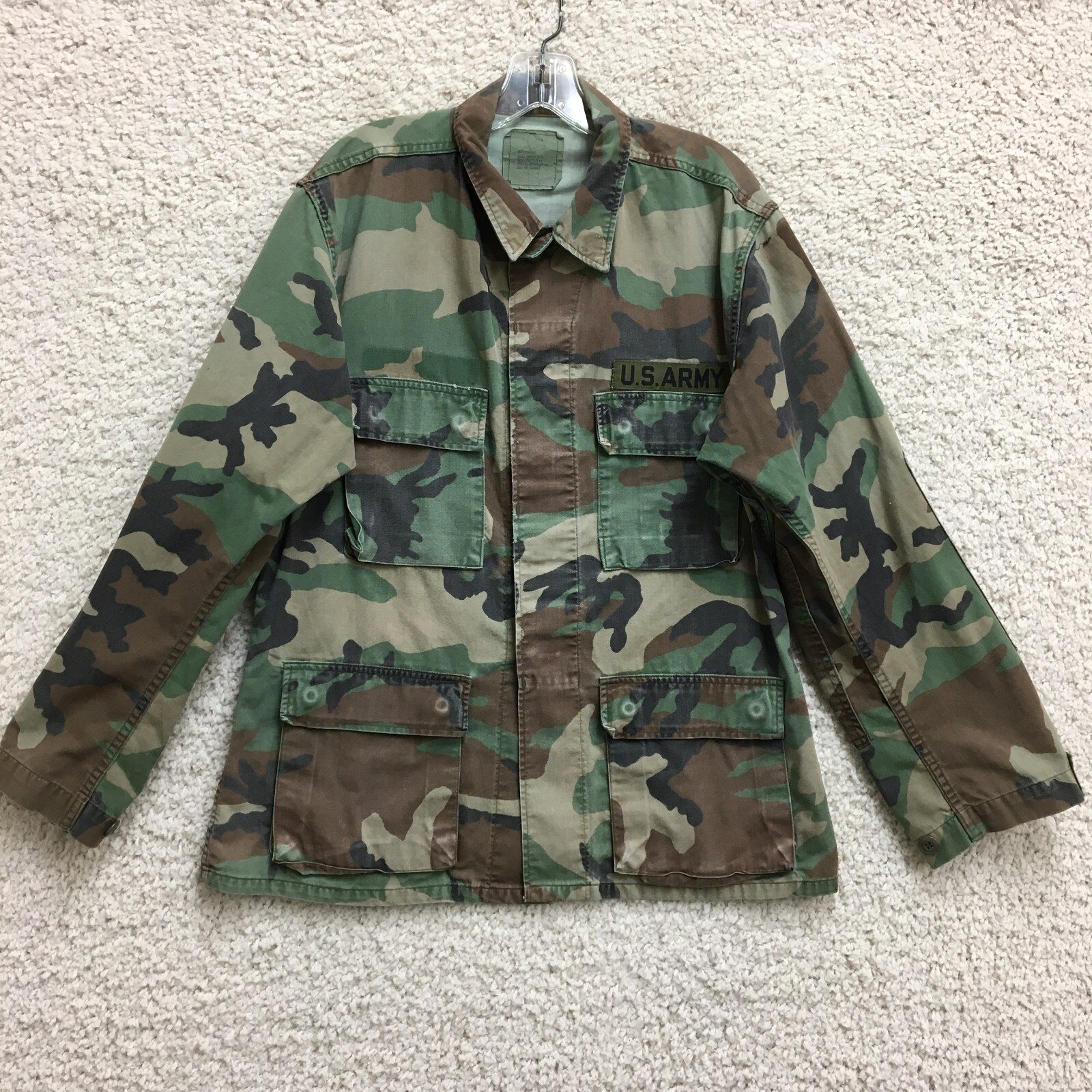 US Military Jacket Medium Adult Green Camo Coat Army Combat Uniform Ripstop Mens