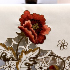 Set of 4 Lace Placemat Coaster Embroidered Cutwork Floral Doily Table Mats