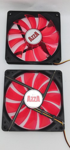 Paquete de 2: NUEVO AZZA 130mm Rojo LED 3/4pin Molex Gaming PC Estuche Ventilador de Enfriamiento con Tornillos - Imagen 3 de 12