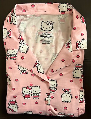 SANRIO HELLO KITTY PAJAMAS SET PINK HEARTS DEAR DANIEL 3X 22W 24W NEW FAST SHIP